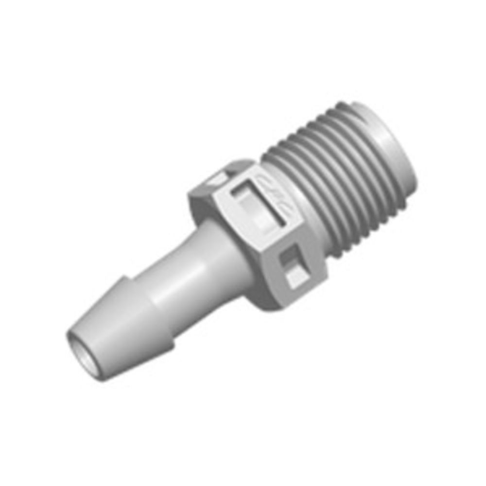 FitQuik Polypropylene Thread to Tube Straight Fitting - 1/8 NPT to 3/16 ID Barb