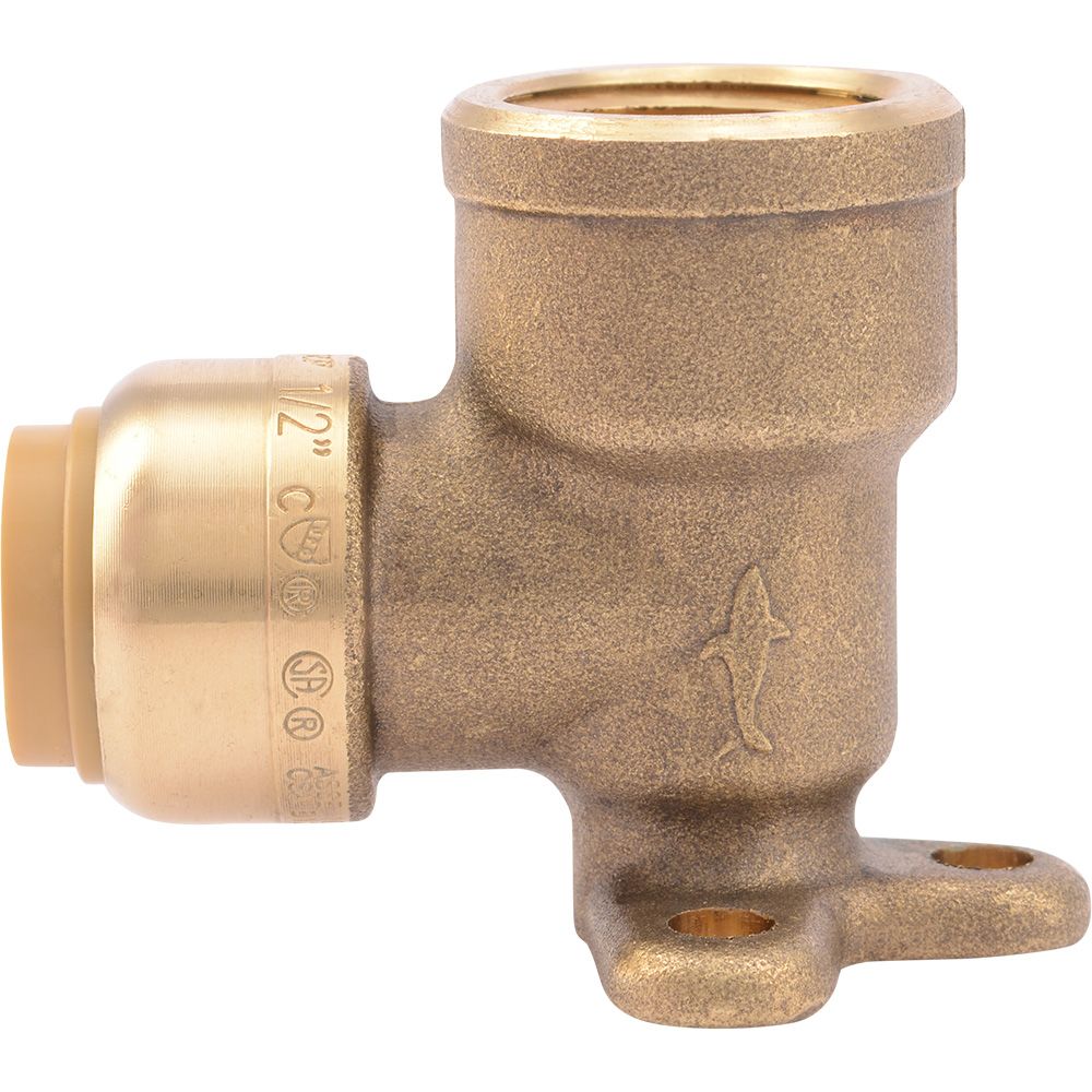 SharkBite® U334LF Lead-Free Brass Push-to-Connect Drop-Ear Elbow - 1/2" x 1/2" FPT