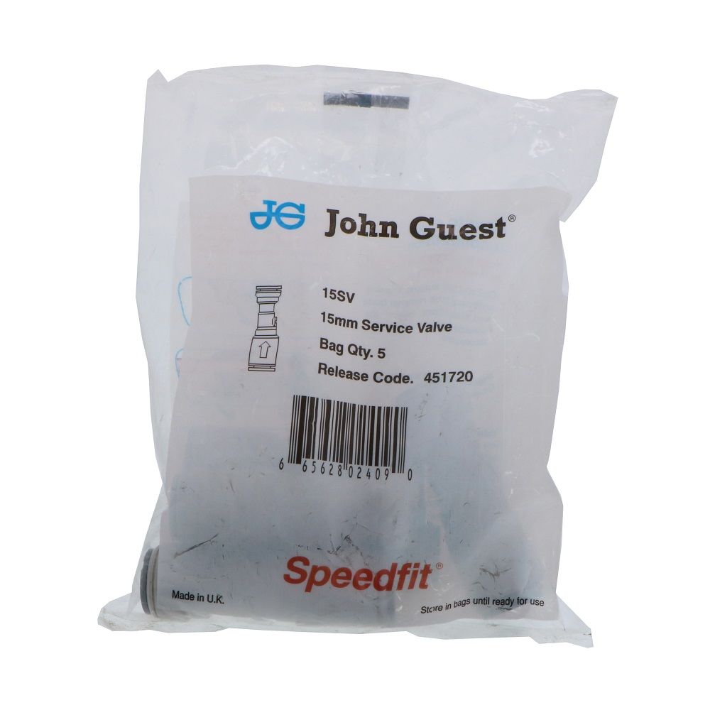 John Guest Service Valve - Plastic 15mm