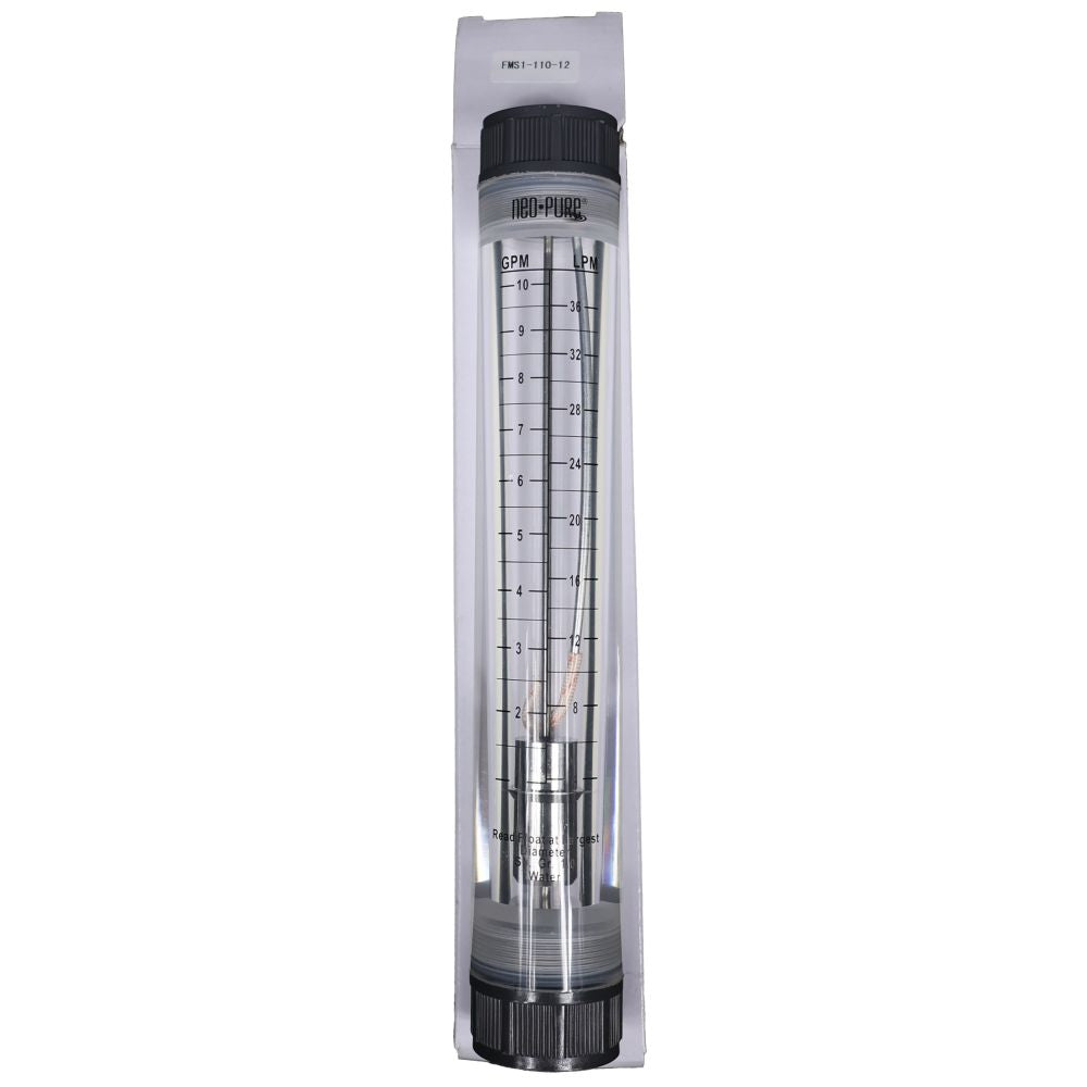 Neo-Pure Inline Flowmeter 1-10GPM 3/4" FNPT