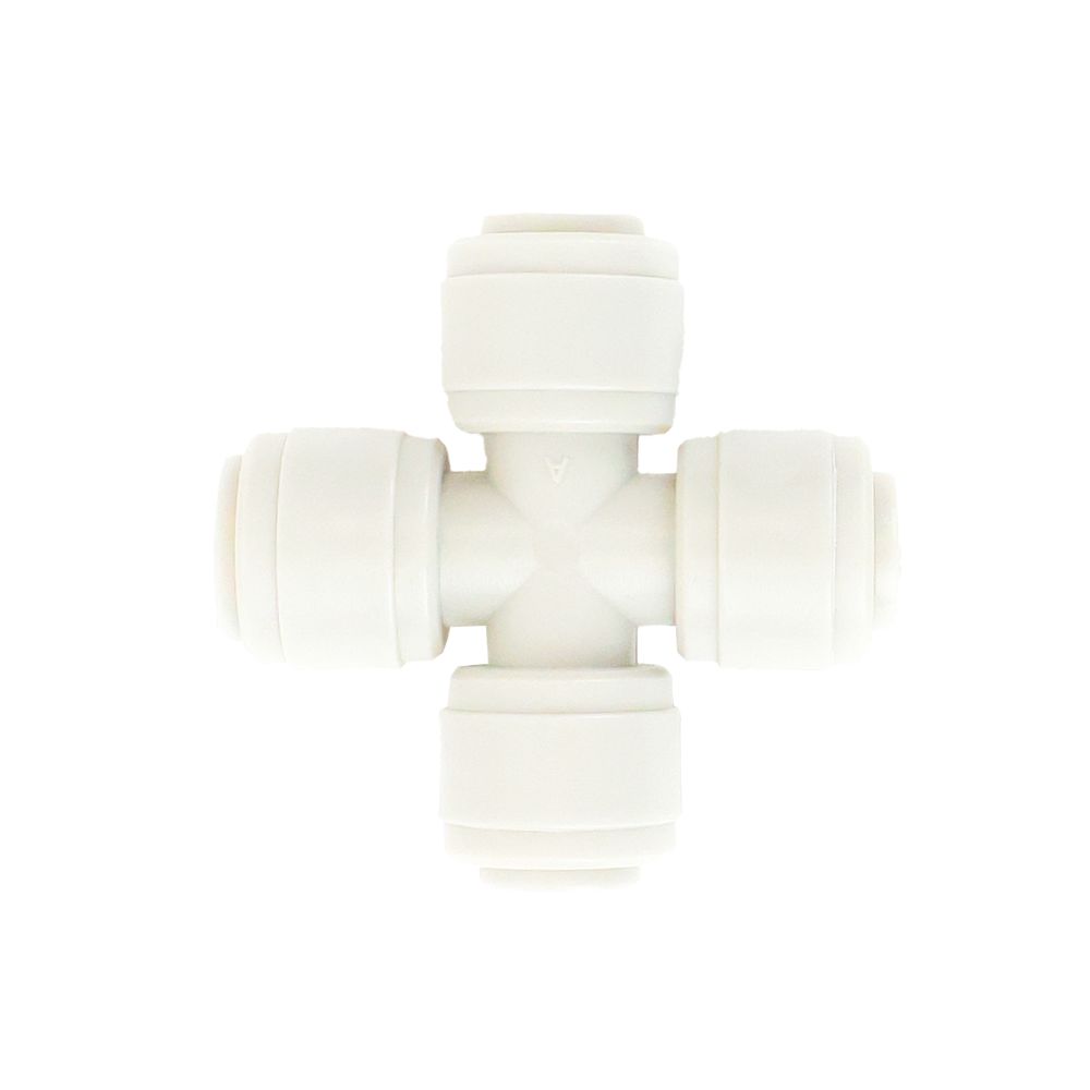 NeoFit - Acetal White Union Cross 1/4" tube