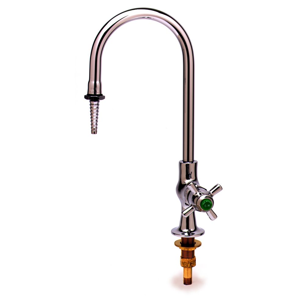 T&S Brass BL-5850-01 Deck Mount Self-Closing Lab Faucet with Rigid Gooseneck