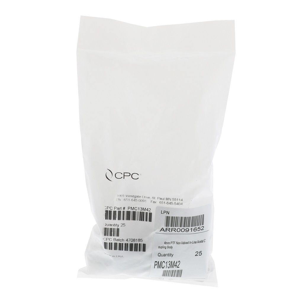 PMC13M42 In-Line 4 MM PTF Coupling Body 5/32 PTF