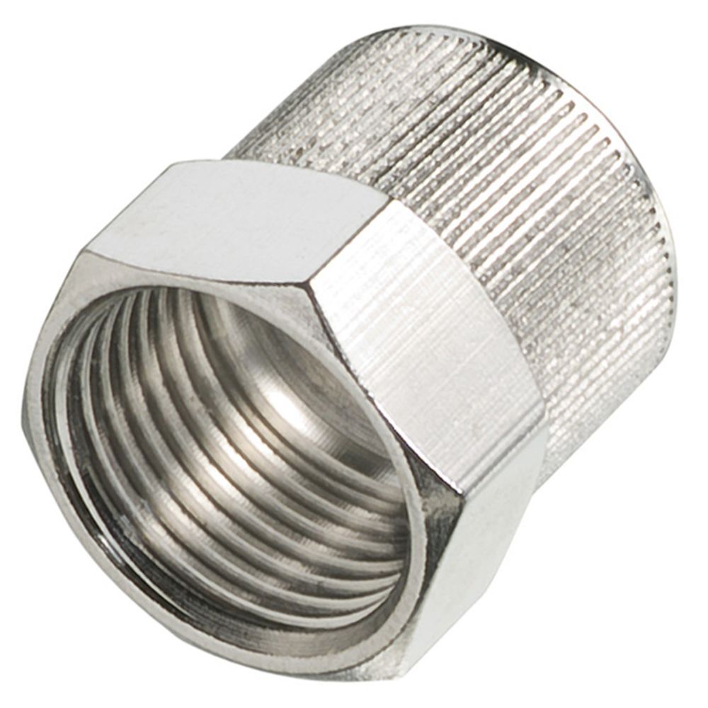 1/4" PTF Electroless Nickel Plated Brass Ferruleless Nut