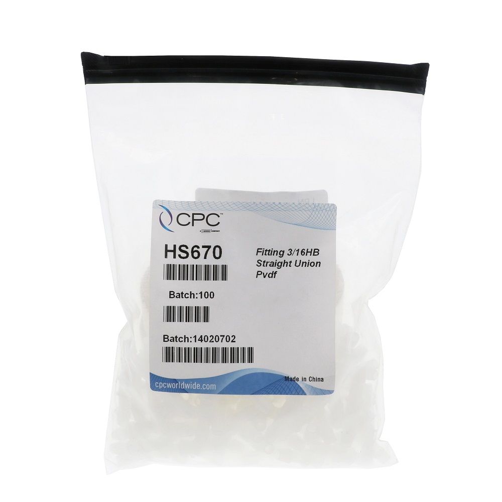 FitQuik PVDF Tube to Tube Straight Fitting - 3/16 ID x 3/16 ID