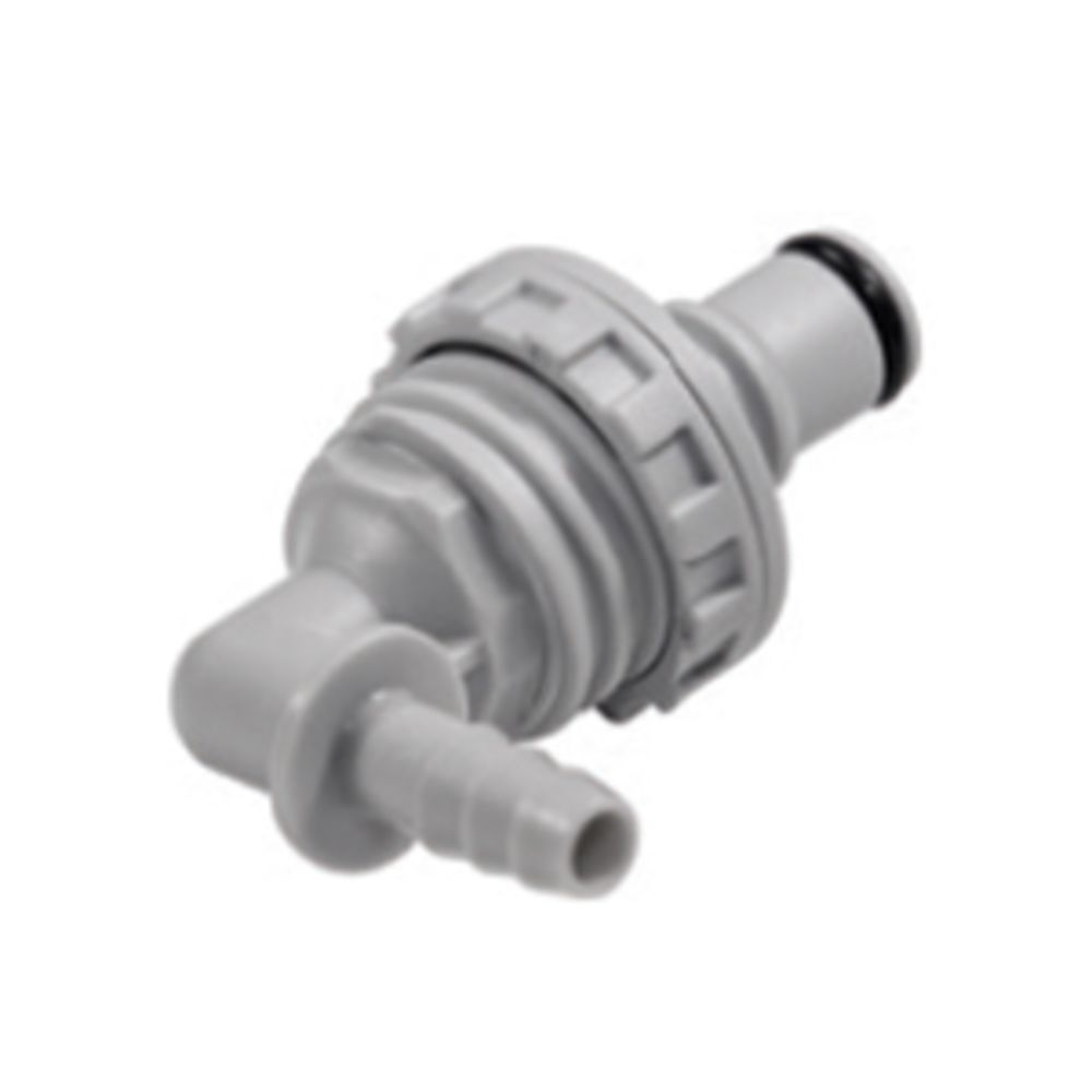 NS4D43006 Valved Panel Mount Elbow Hose Barb Coupling Insert 3/8 ID Barb
