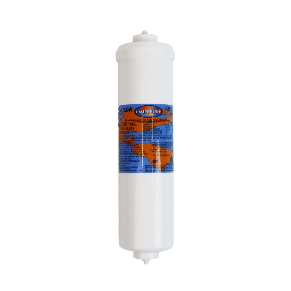 Omnipure Inline K5515-JJ 1 mic CTO/Lead/Cyst - 10" x 2.5" Filter - 1/4" Quick Connect