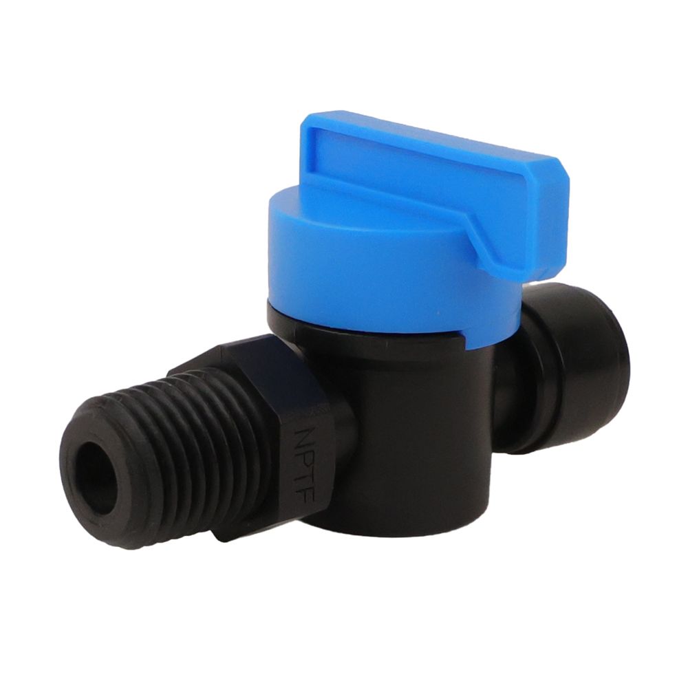 NeoFit - Acetal Black Shut-Off Valve Male Thread 1/4"OD x 1/4" NPT