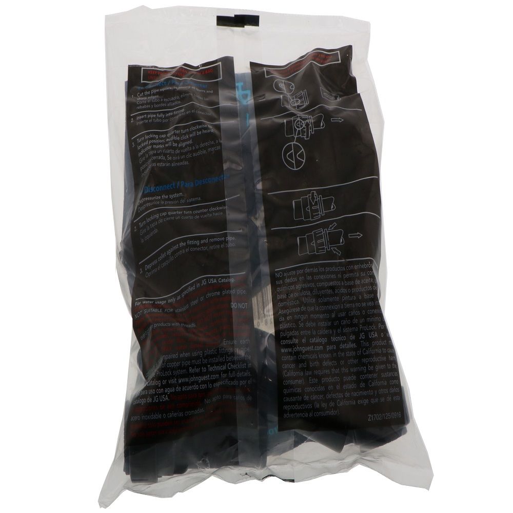 John Guest ProLock Black Reducer- 3/4 CTS Stem x 1/2 CTS