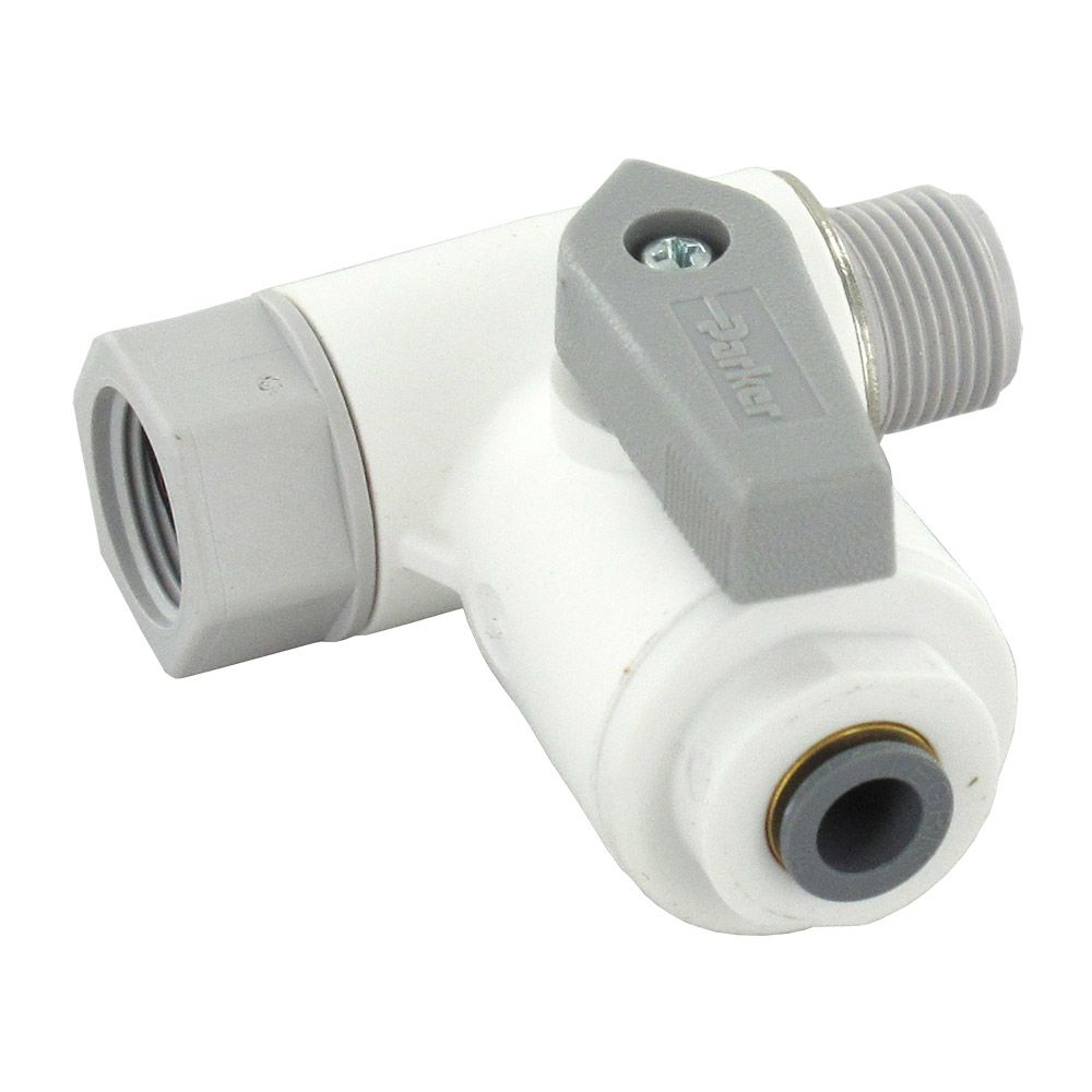 Parker LIQUIfit Angle Stop Adapter Valve - 3/8" x 3/8" x 1/4"