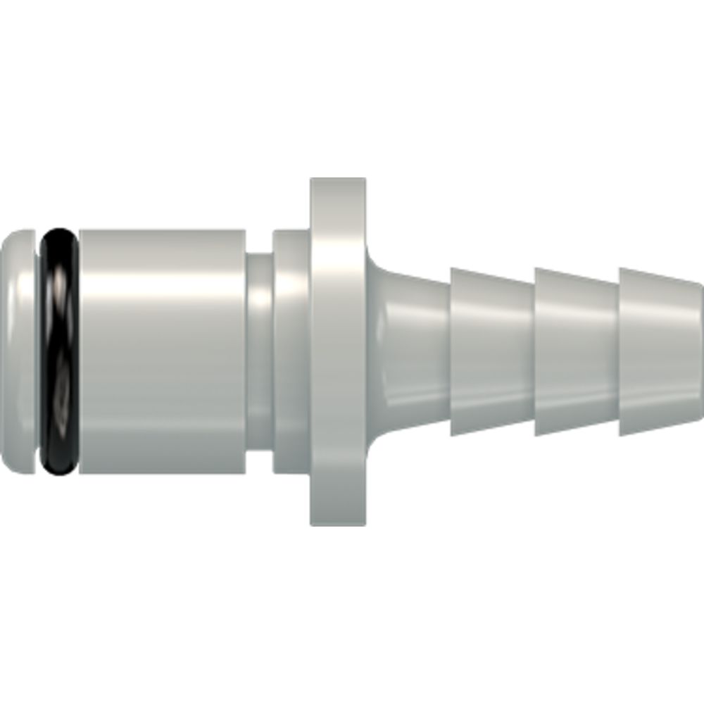 LinkTech 40PP Series Straight Male, Non-valved, 1/4" HB, Molded Grey Color, Polypropylene, EPDM