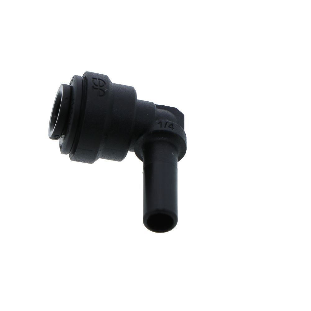 John Guest Stem Elbow Connector Black Polypropylene - 1/4 Stem x 1/4