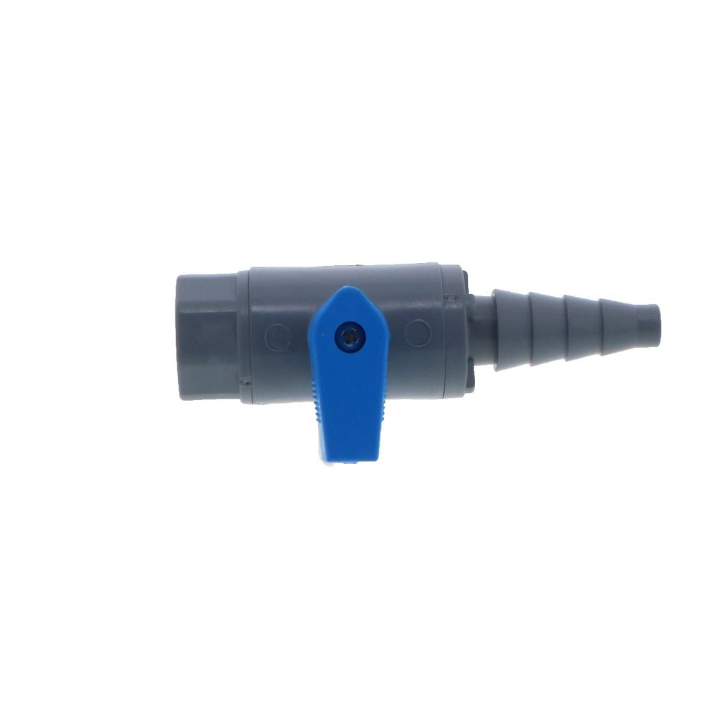 SMC Inline Ball Valve PVC FNPT/Barb - 3/8 to 5/8 Tapered Barb X 3/8 FNPT