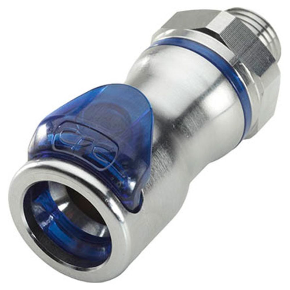 LQ6D10006BLU Valved Pipe Thread Liquid Cooling Coupling Body 3/8 NPT Cool Blue