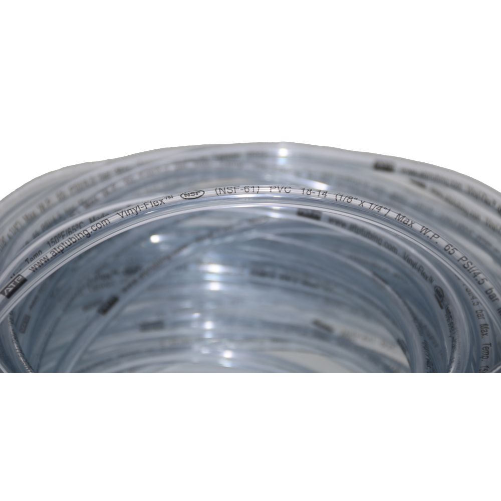 Clear PVC Plastic Tubing – 1/4" ID X 3/8" OD – 100 Ft Roll – Flexible