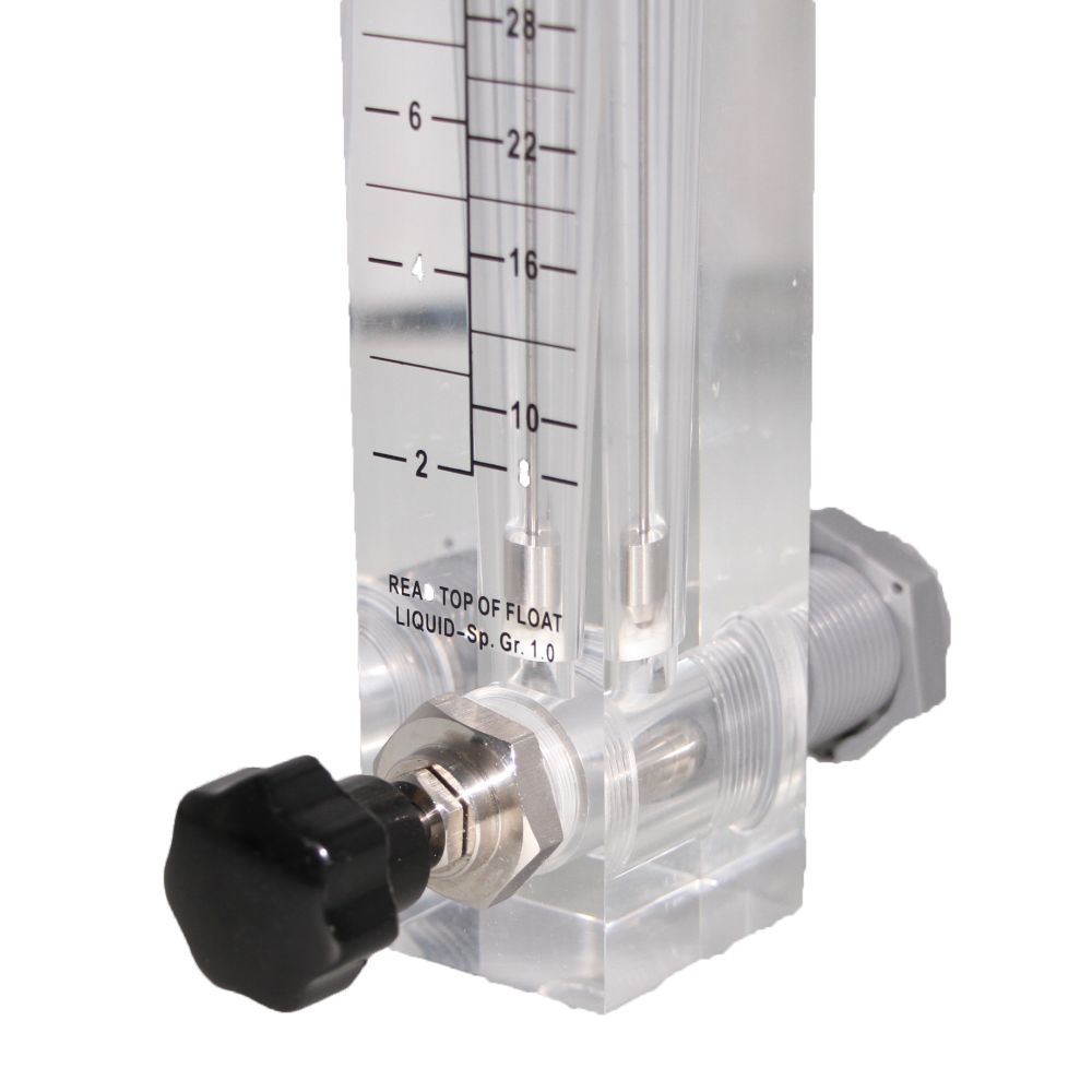 Neo-Pure Adjustable Panel Mount Flowmeter 2-10GPM 3/4" MNPT