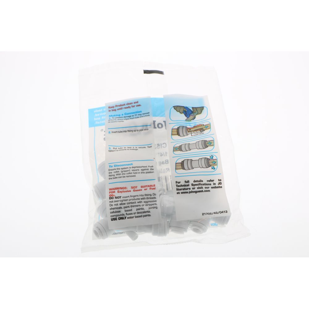 John Guest Stackable Stem Tee - 1/4 OD Stem x 1/4 x 1/4