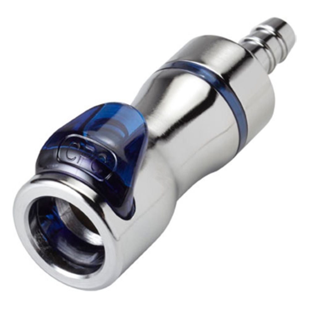 LQ4D17004BLU Valved In-Line Liquid Cooling Coupling Body 1/4 ID Barb Cool Blue