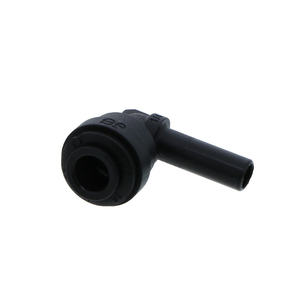 John Guest Stem Elbow Connector Black Polypropylene - 1/4 Stem x 1/4