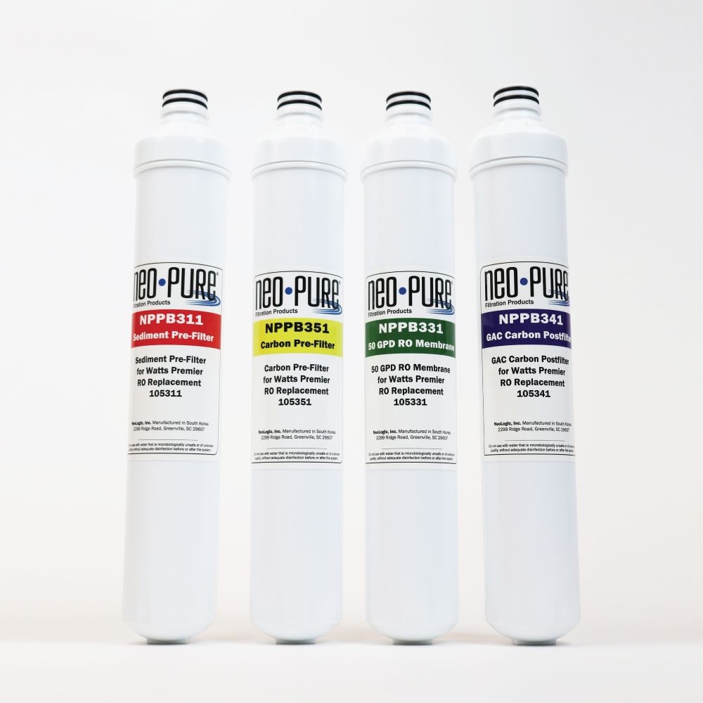 Neo-Pure RO Pure Plus VOC 4 Pack Filter Kit Replacement For Watts Premier 531160