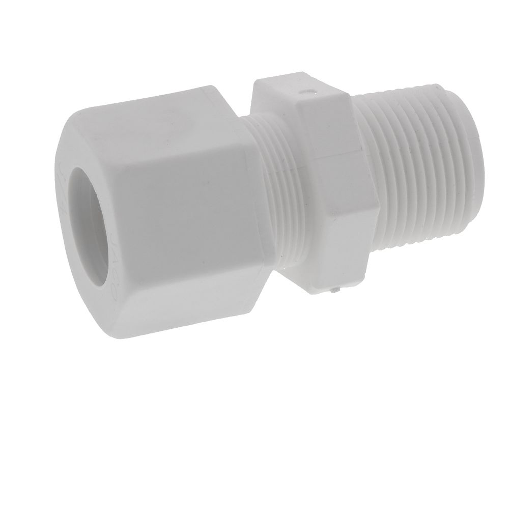 JACO 10-12-12-P-PG Polypropylene Male Connector 3/4 OD Tube x 3/4 MPT