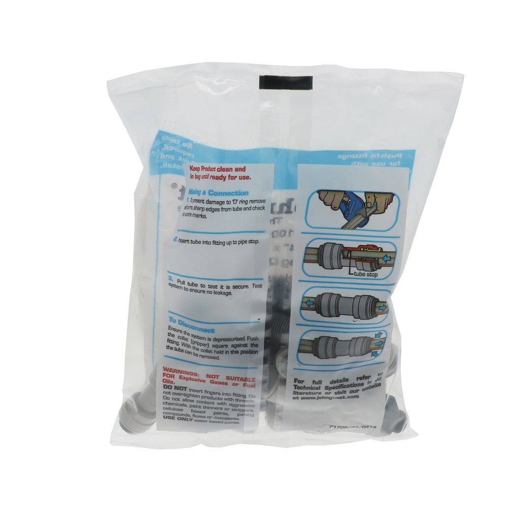 John Guest Swivel Branch Tee NPTF - 1/4 x 1/8 NPTF