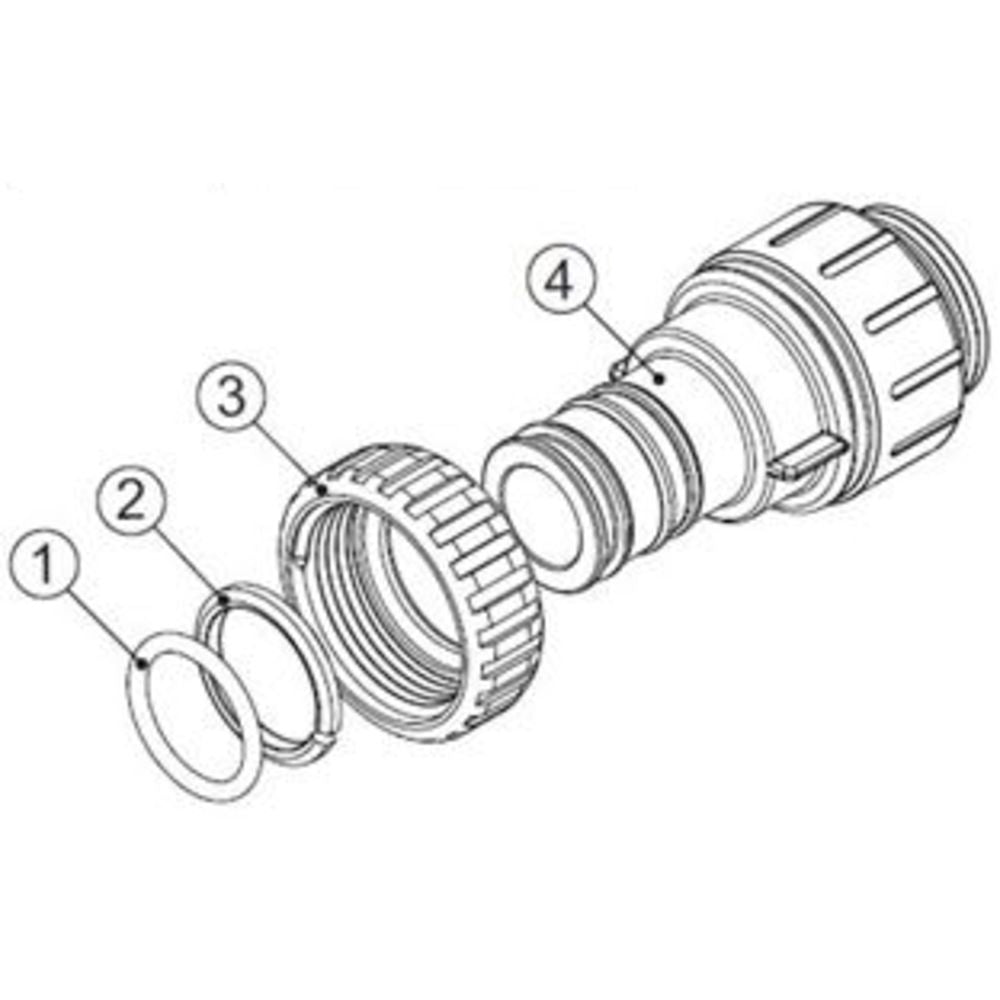 Clack WS1 V3007-17 John Guest 1" CTS Straight Assembly