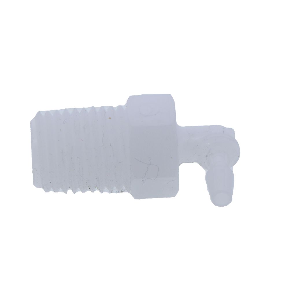 Male Barb Elbow Natural Polyethylene HDPE - 1/4-18 NPT x 1/8 ID