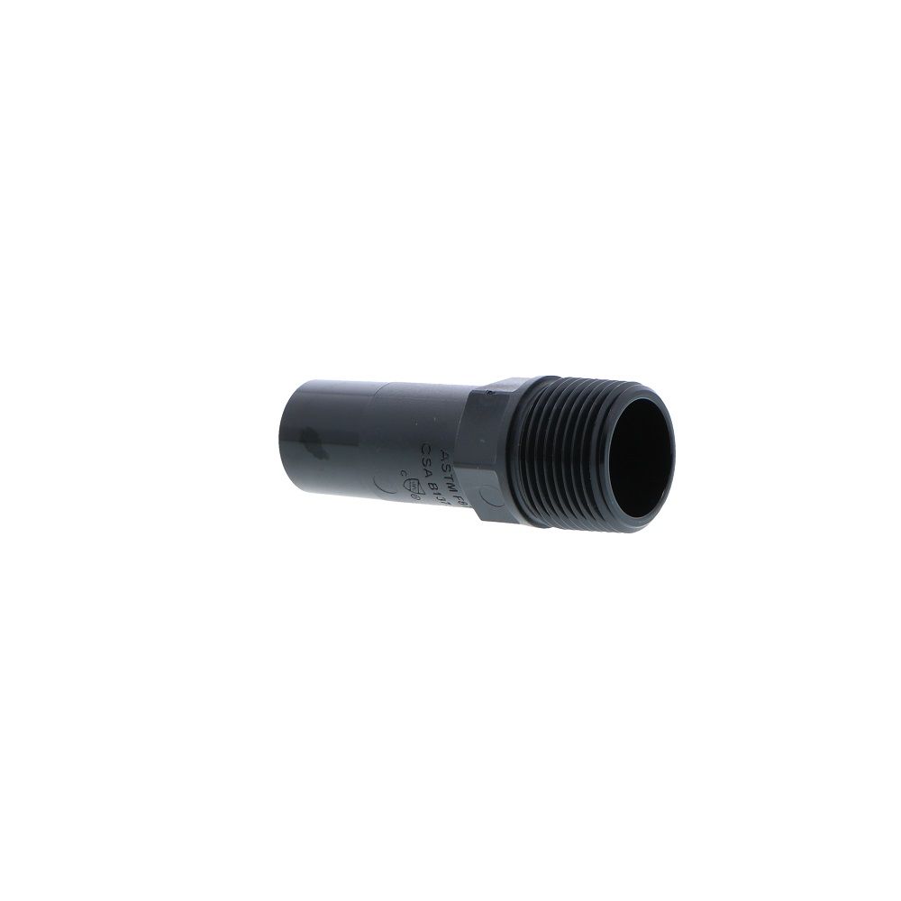 John Guest Black Male Stem Adapter - 3/4 CTS Stem x 3/4 NPT