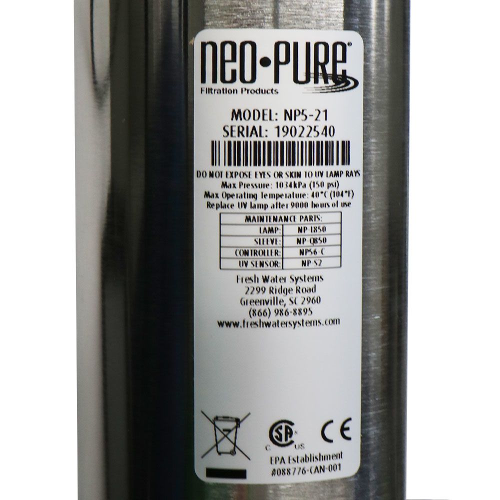 Neo-Pure NP5-21 UV Disinfection System - 21 GPM