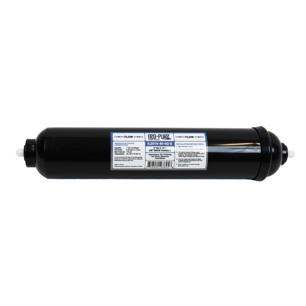 Neo-Pure Black Inline 2x10 10mic Postfilter GAC CTO 3/8" Quick-Connect