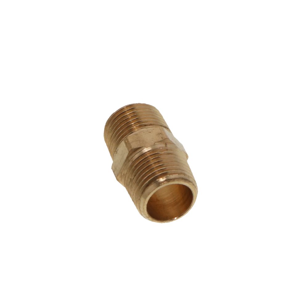 Lead-Free Brass Hex Nipple Threaded 3/8 MPT x 1-1/4 L