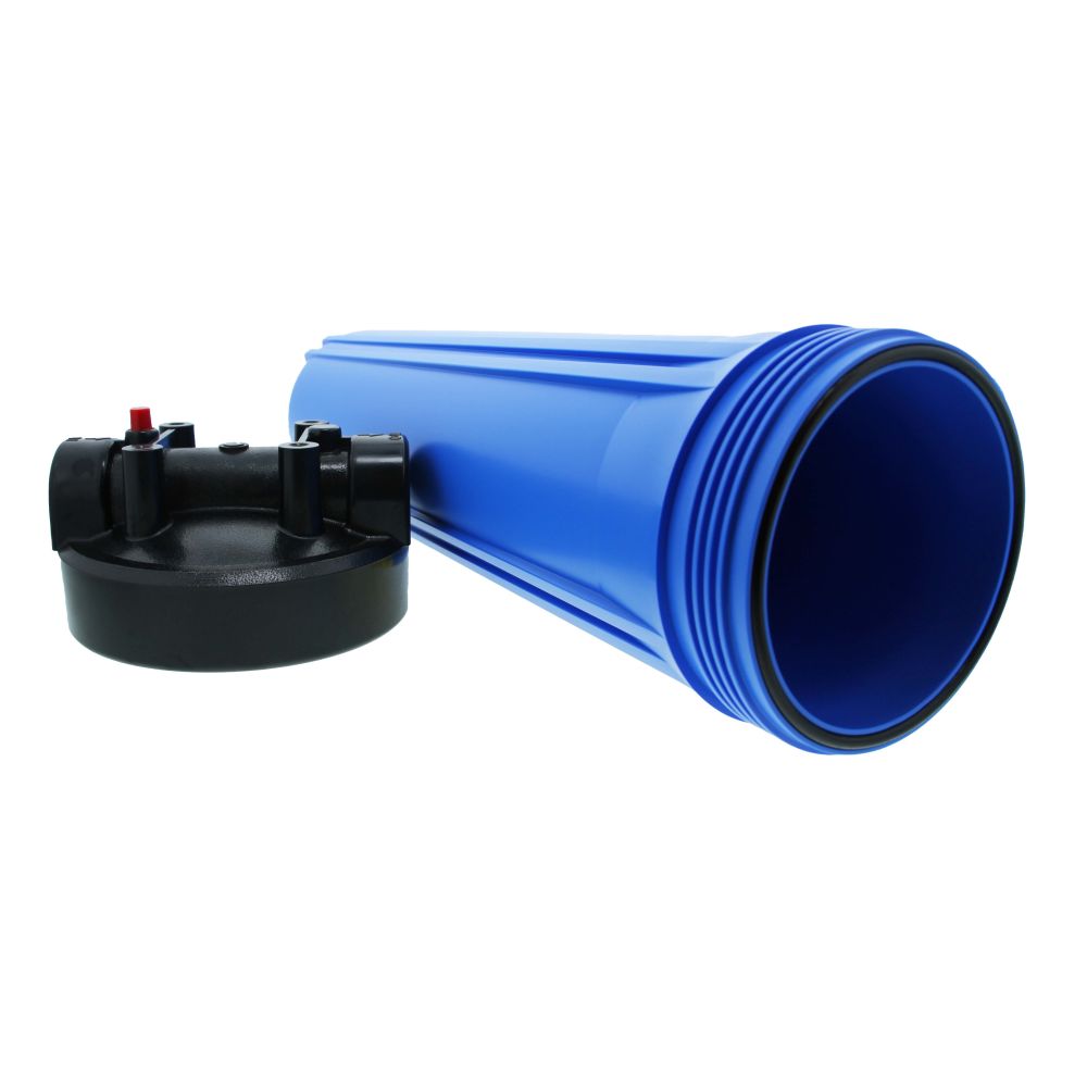 20" Neo-Pure Big Flow Filter Housing Blue Sump/Black Cap 1" with Pressure Relief