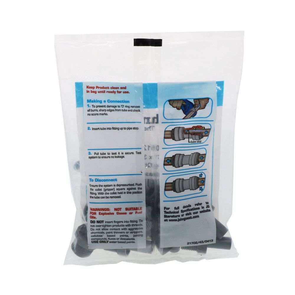 John Guest Stem Adapter BSPT - 3/8 x 3/8 BSPT