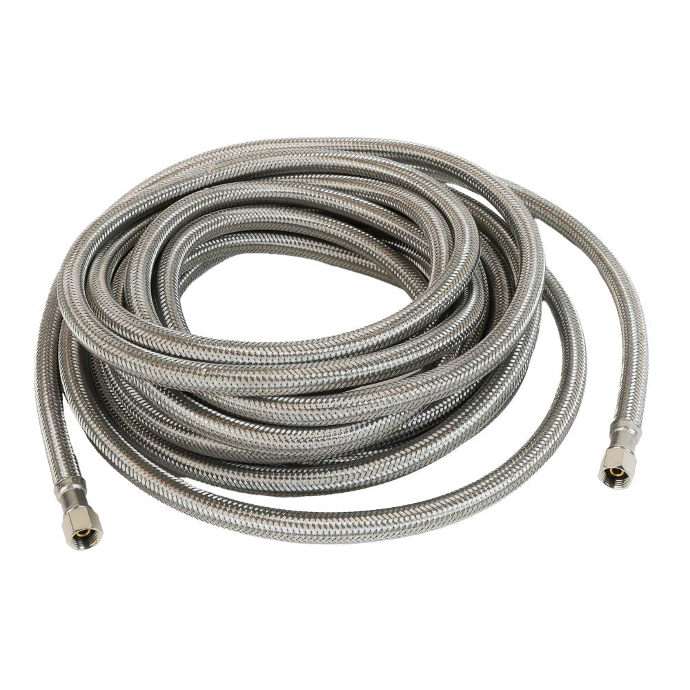 Braided Stainless Steel Hose 304 1/4" COMP x 1/4" COMP 300" Length