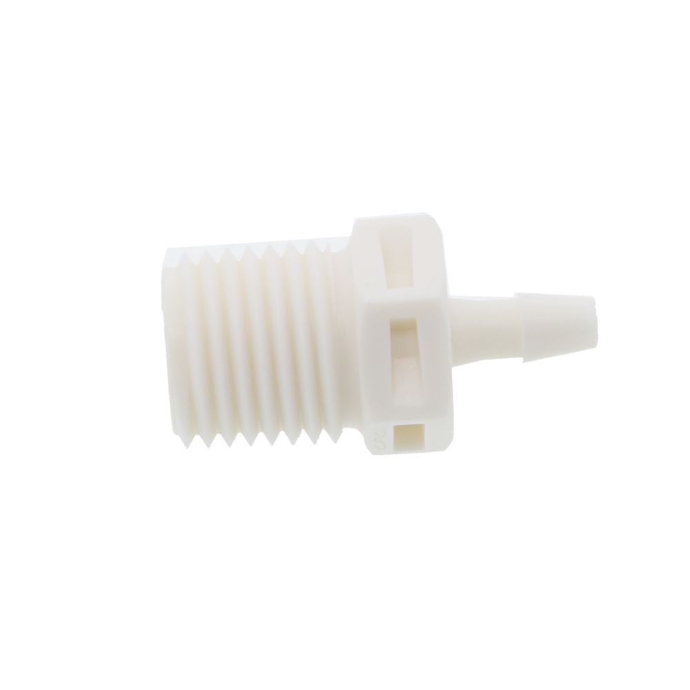 N8S430 Straight Fitting White Nylon 1/4 NPT X 1/8 HB
