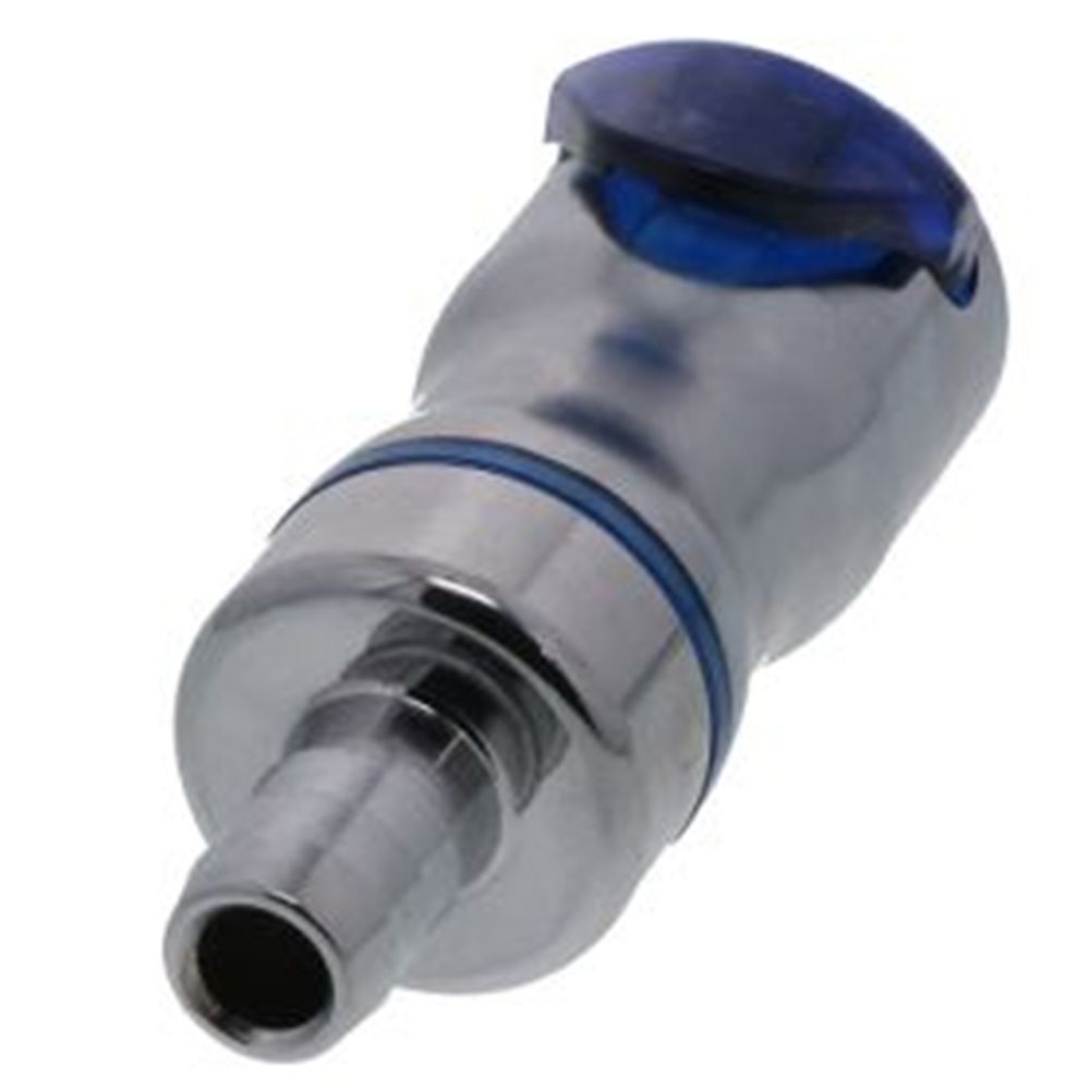 LQ6D17006BLU Valved In-Line Liquid Cooling Coupling Body 3/8 ID Barb Cool Blue