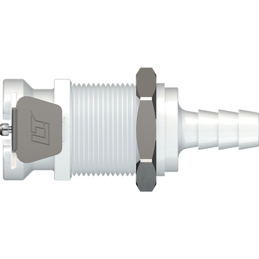 LinkTech 40AC Series Panel Mt. Female, Non-valved, 1/4" HB, Natural Acetal