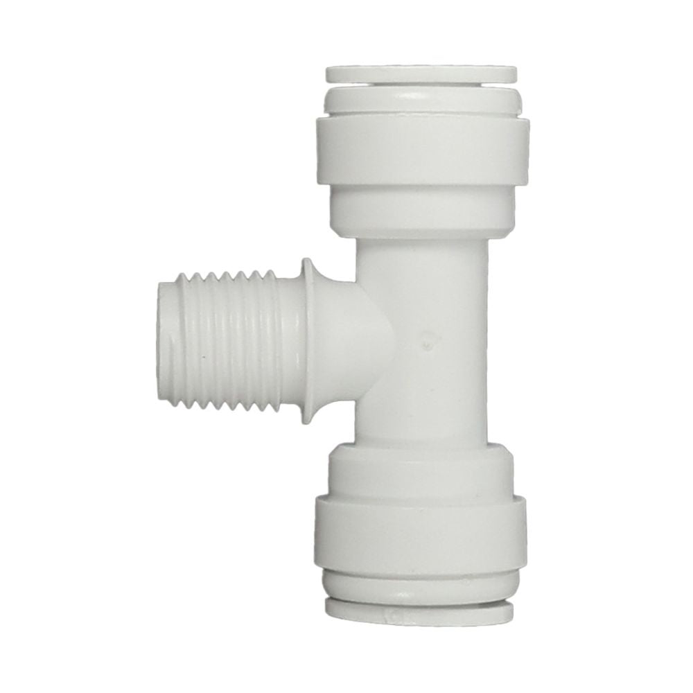 Male Branch Tee Acetal 3/8 qc x 3/8 qc x 1/4 MNPT Branch