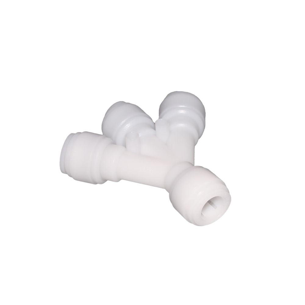 NeoFit Acetal Natural White Three Way Divider 1/2" tube x 3/8" tube
