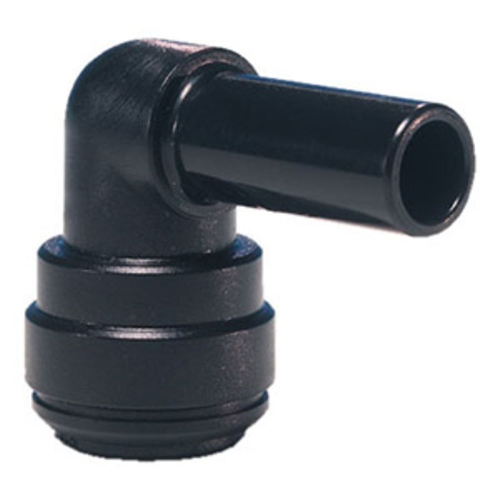 John Guest Stem Elbow BLACK ACETAL - 12mm x 12mm OD Stem