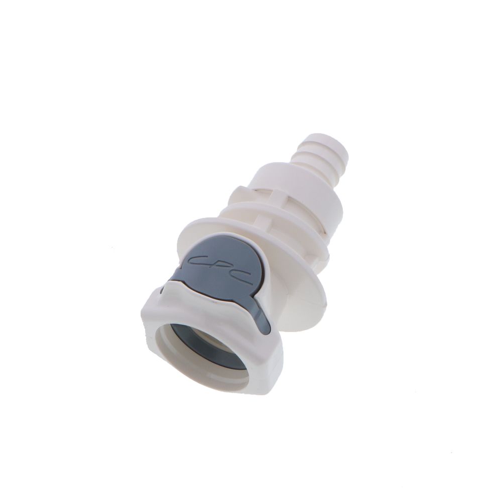 HFCD16835 Valved Panel Mount Hose Barb Coupling Body 1/2 ID Barb