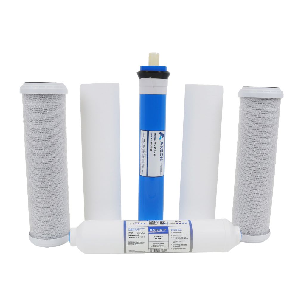 Pentek RO-2500 RO System Replacement Water Filter Kit 36 gpd Compatible with Vertex Green Machine PT-4G and PT-4GS