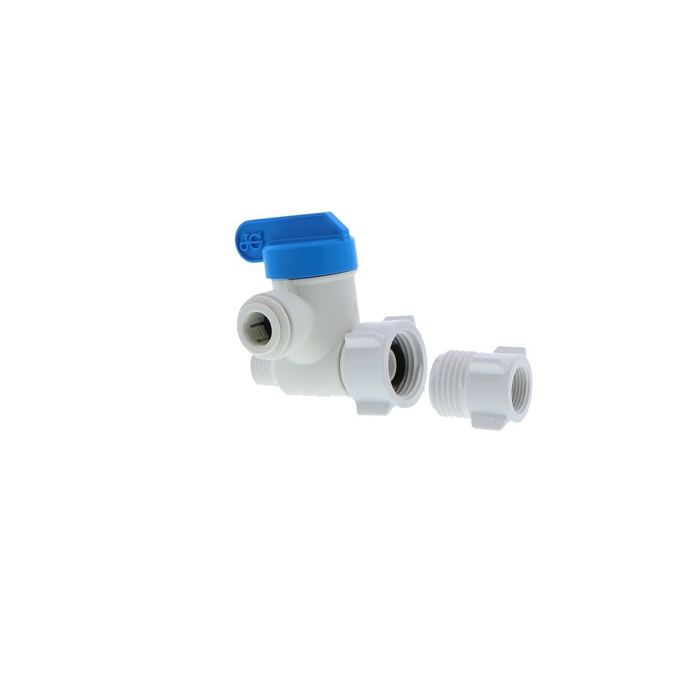 John Guest Plastic Angle Stop Adapter Valve Lead-Free - 3/8 x 1/2 x 3/8