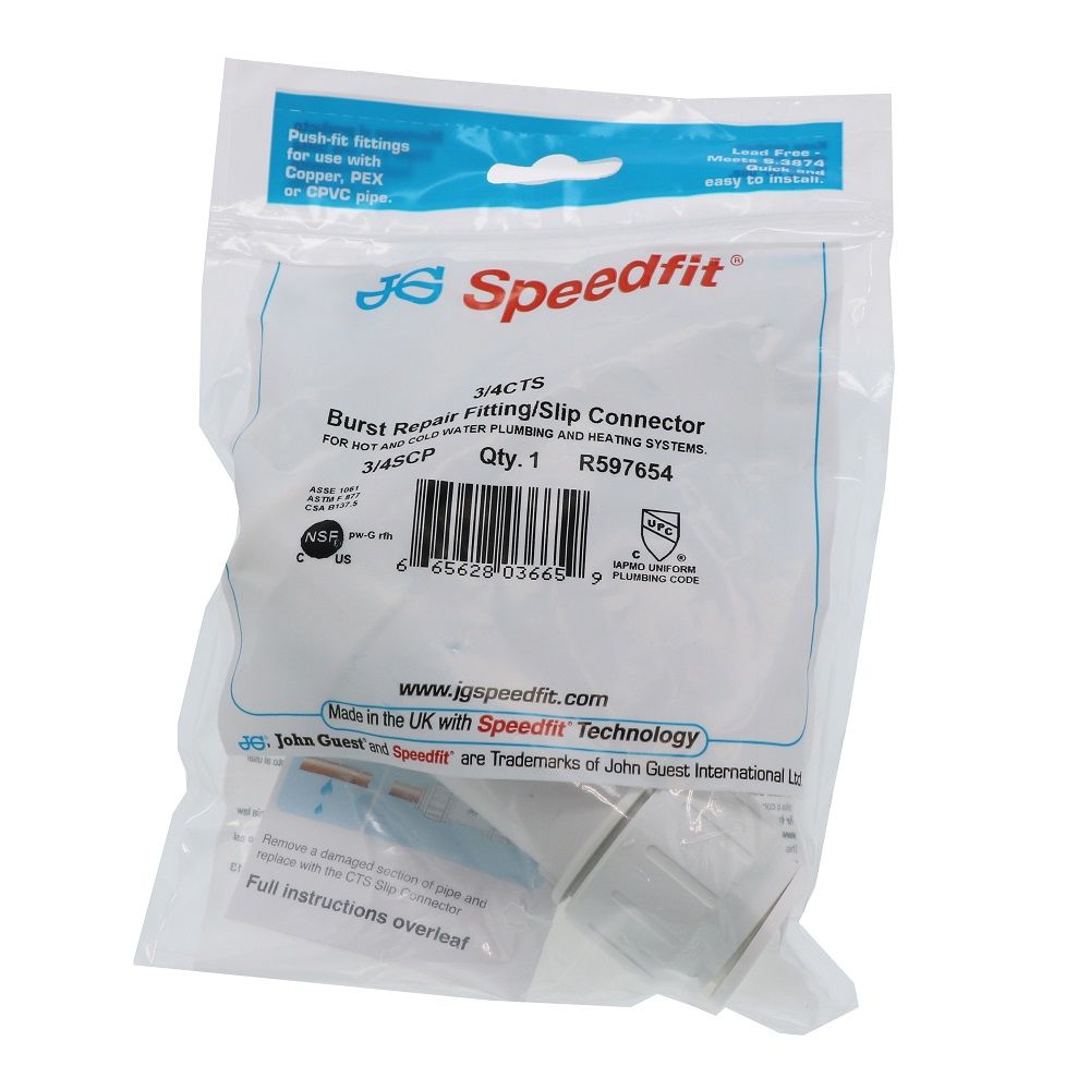 John Guest Slip Connector - 3/4 CTS