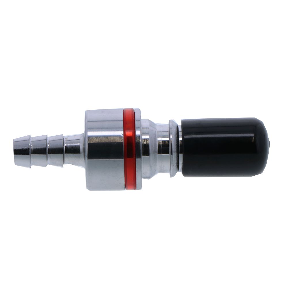 LQ4D22004RED Valved In-Line Liquid Cooling Coupling Insert 1/4 ID Barb Warm Red