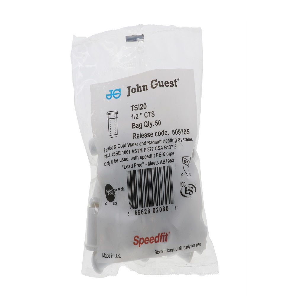 John Guest Pipe Insert / Tube Support - 1/2 CTS