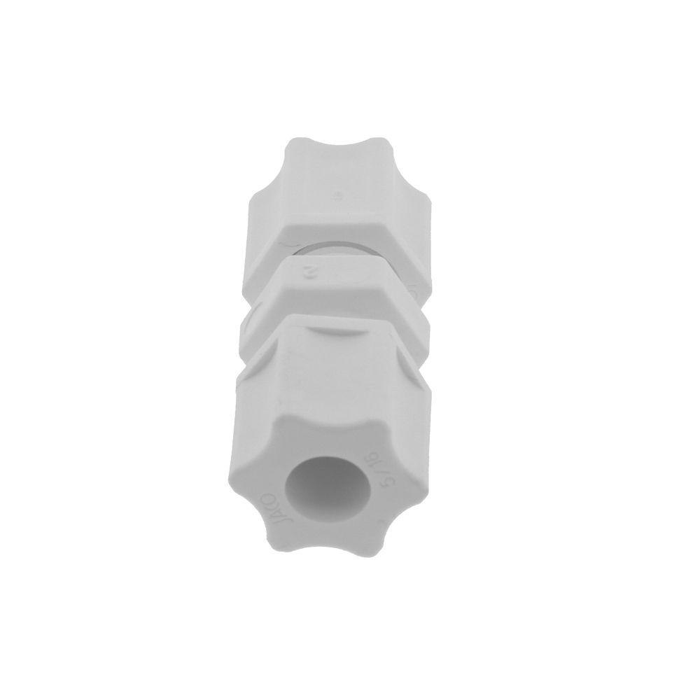 JACO 15-5-P-O Polypropylene Union Connector 5/16 OD Tube x 5/16 OD Tube