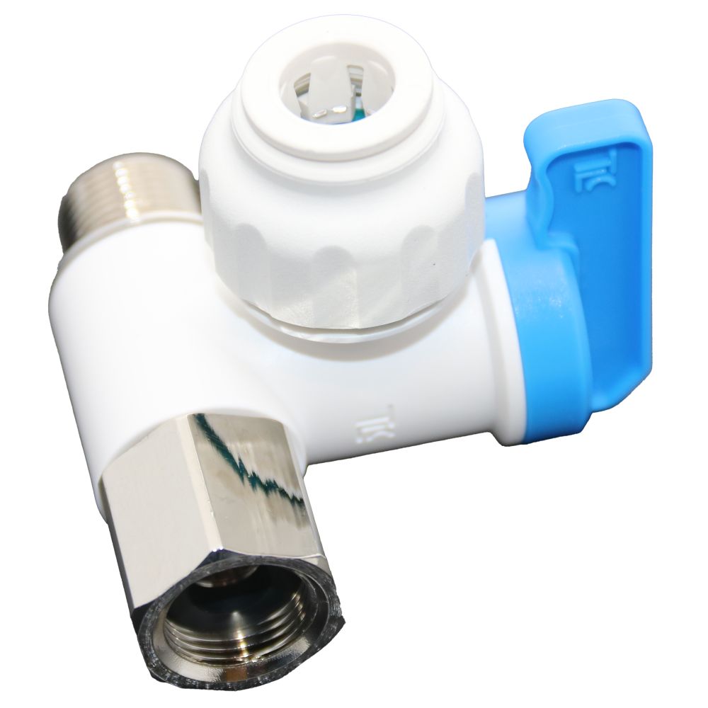 NeoFit - Polypropylene Natural White Stop Valve Adapter 3/8" OD x 3/8" Brass Comp Thread