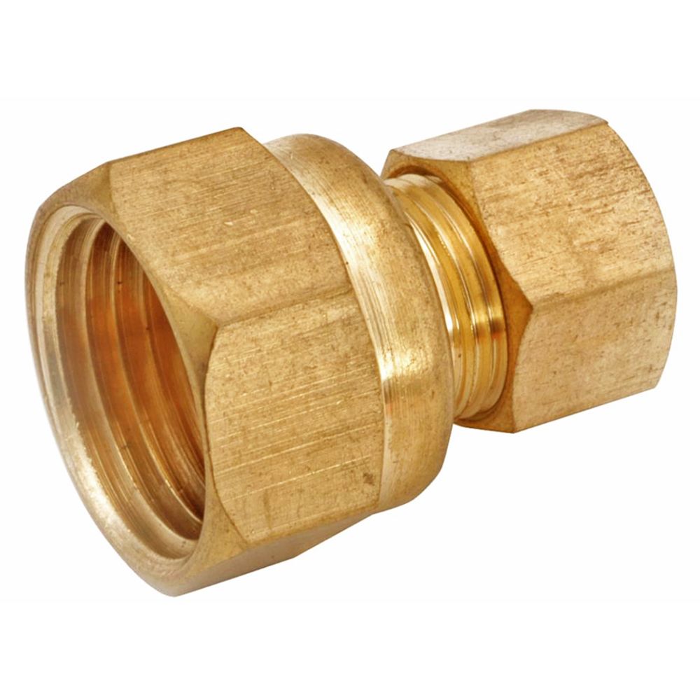 Brass Compression Female Connector 3/8 Compression x 1/2 FPT